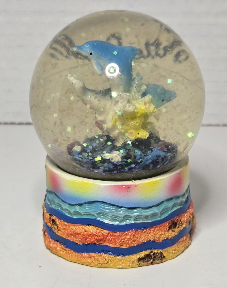 Myrtle Beach, SC Dolphins, Ocean Snow Globe with 3D & Glittery Visual Effect