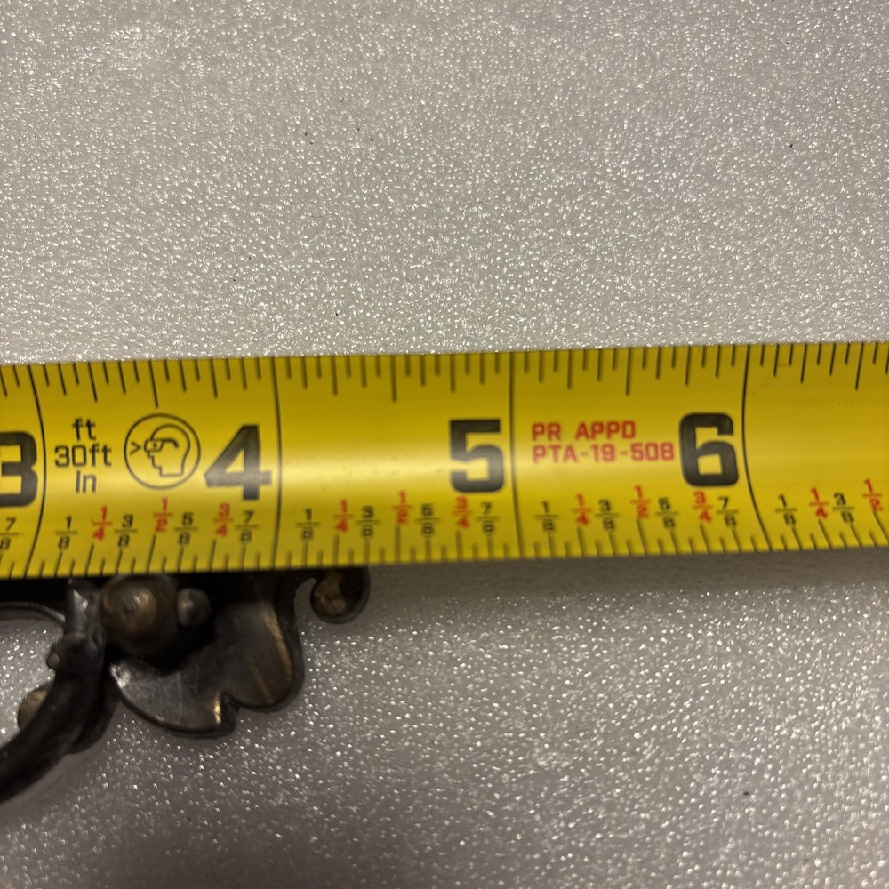 Vintage Drop Bat Bail Drawer Pull Handle Brass 2.5” Center