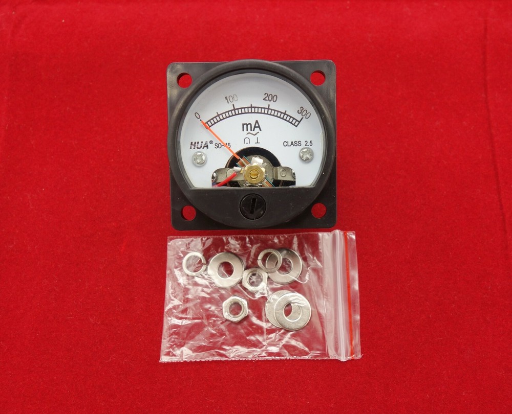1PC AC 0-300MA Analog Ammeter Panel AMP Current Meter SO45 Cutout 45mm