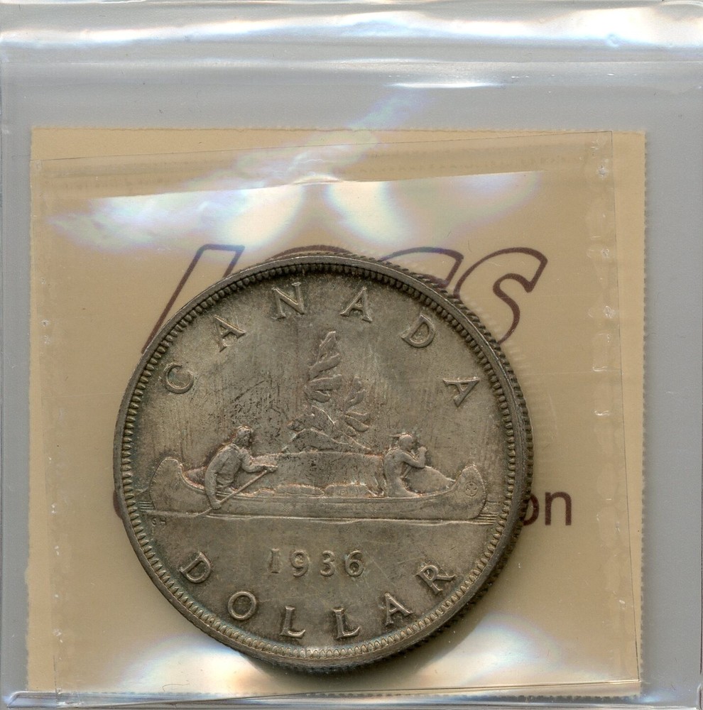 1936 Canadian Silver Dollar - Choice Uncirculated, ICCS MS 64