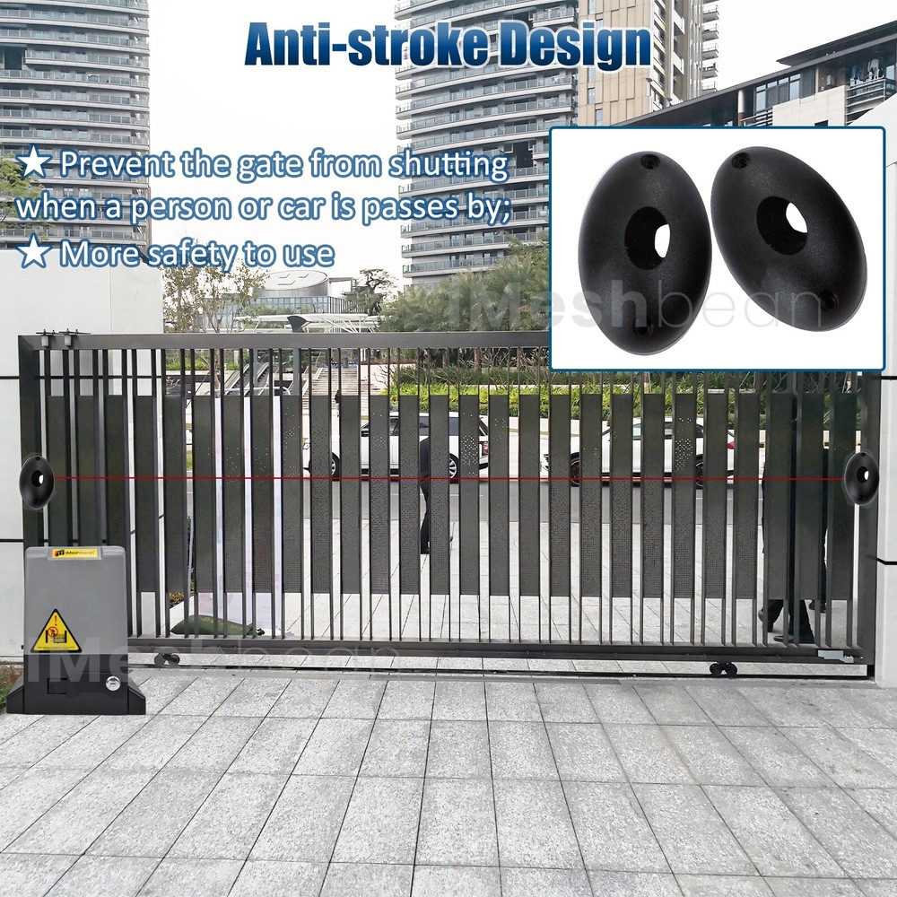 370W 2000LBS Automatic Sliding Gate Opener Rack Driven APP+Keypad+6 Remote Contr