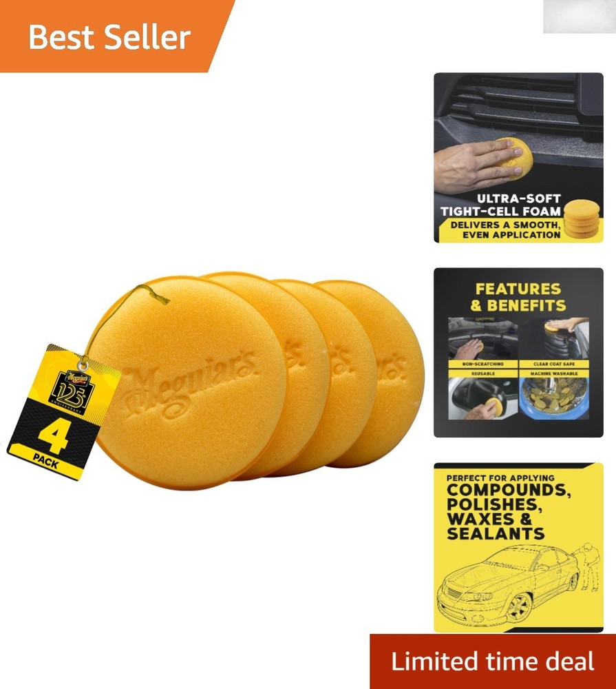 Versatile 4'' Foam Applicator Pads - Machine Washable, Perfect for Car Polish