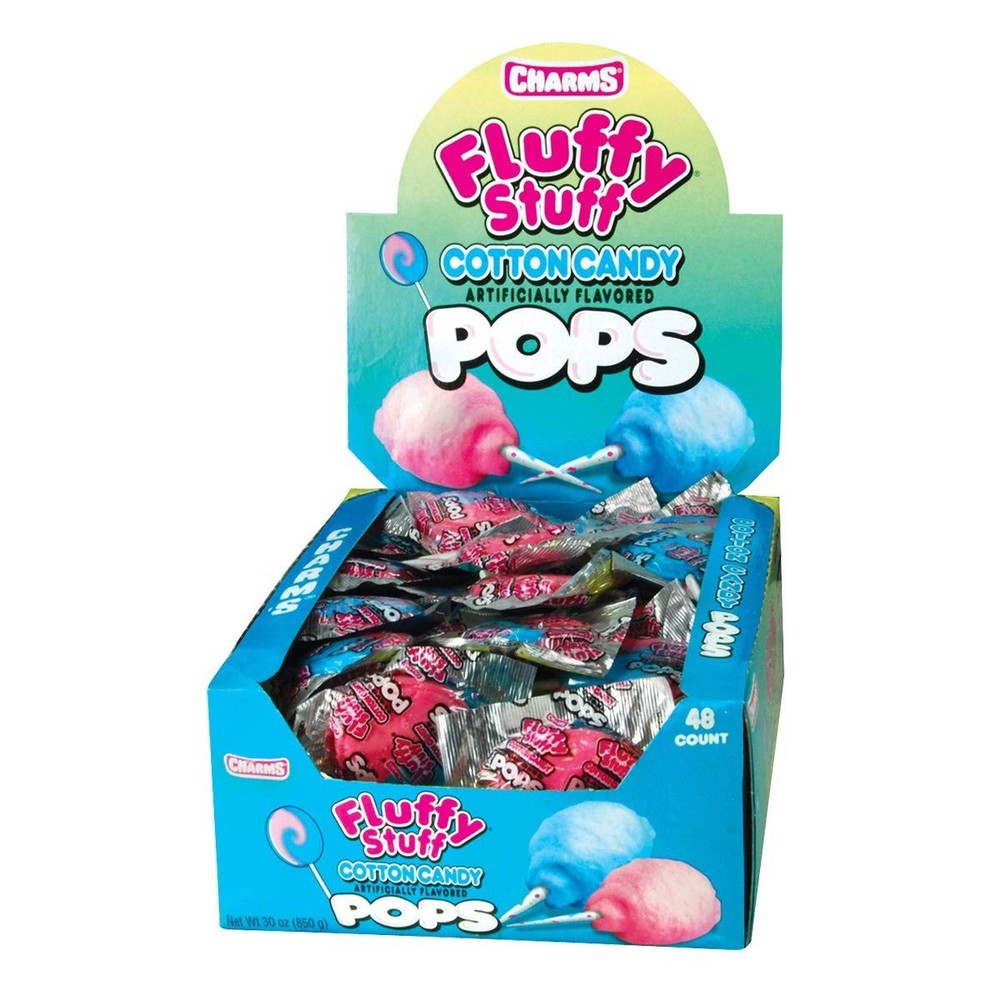 Charms Fluffy Stuff Cotton Candy Pops 48ct Box