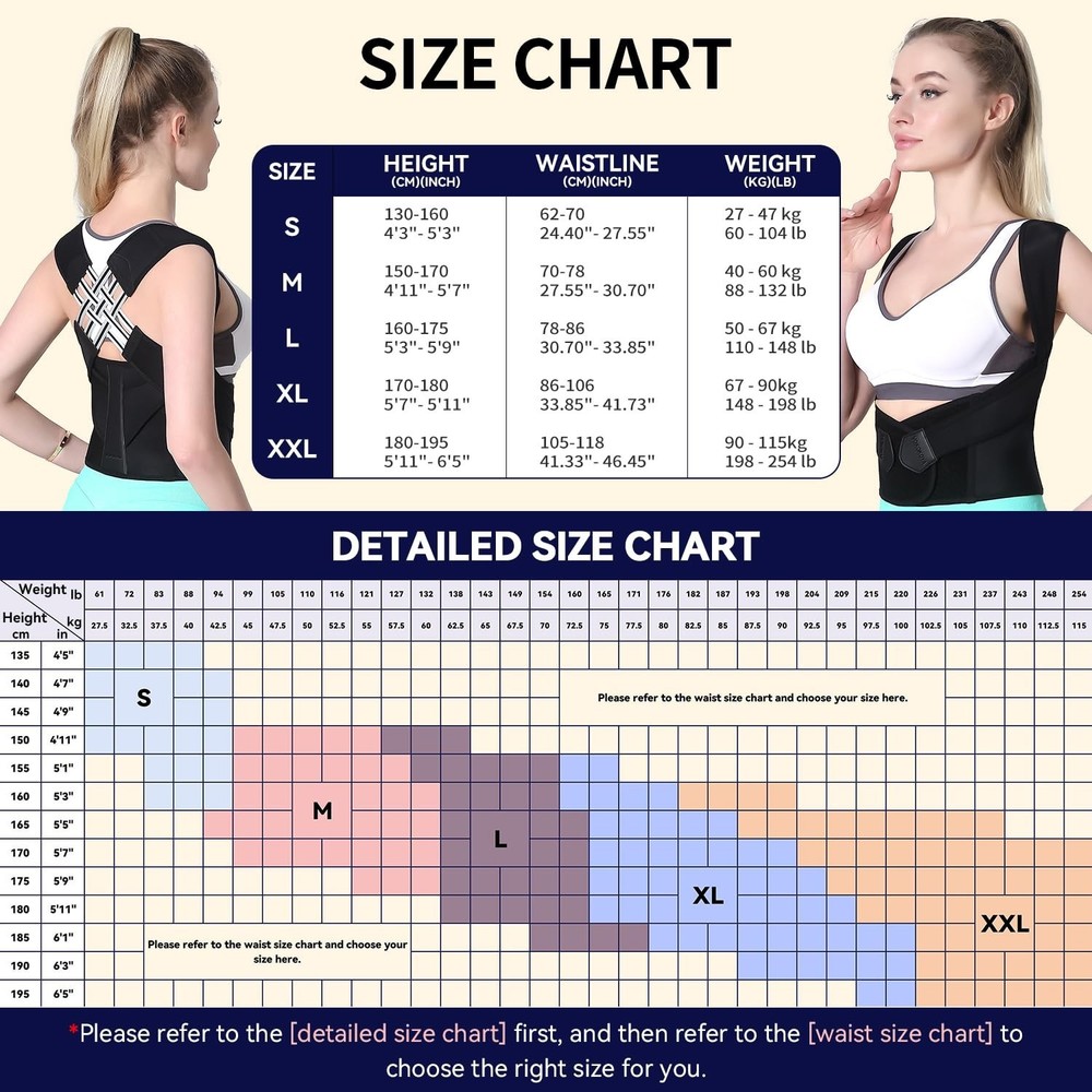 Large Invisible Posture Corrector for Adults - Ease Back Pain & Improve Posture