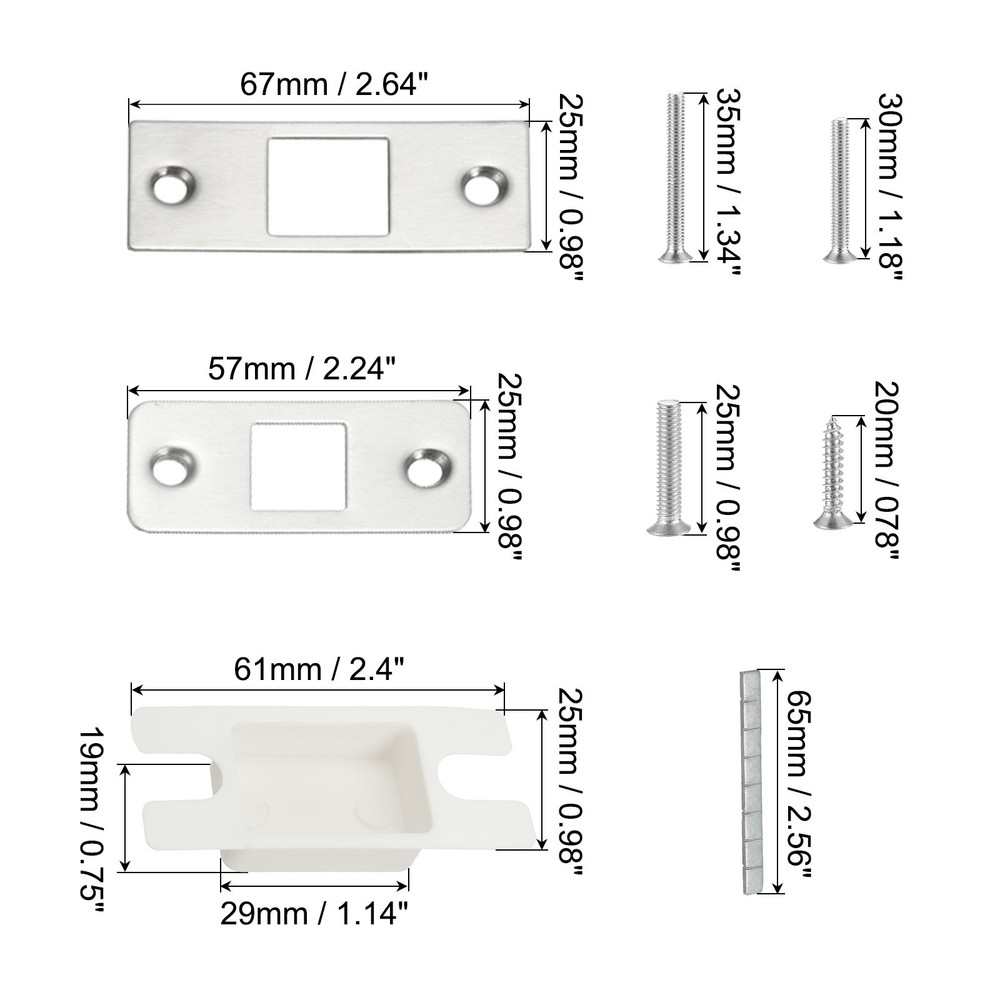 2Pcs Round Recessed Door Lock with Color Coded Indicators 2 3/8" Backset Silver