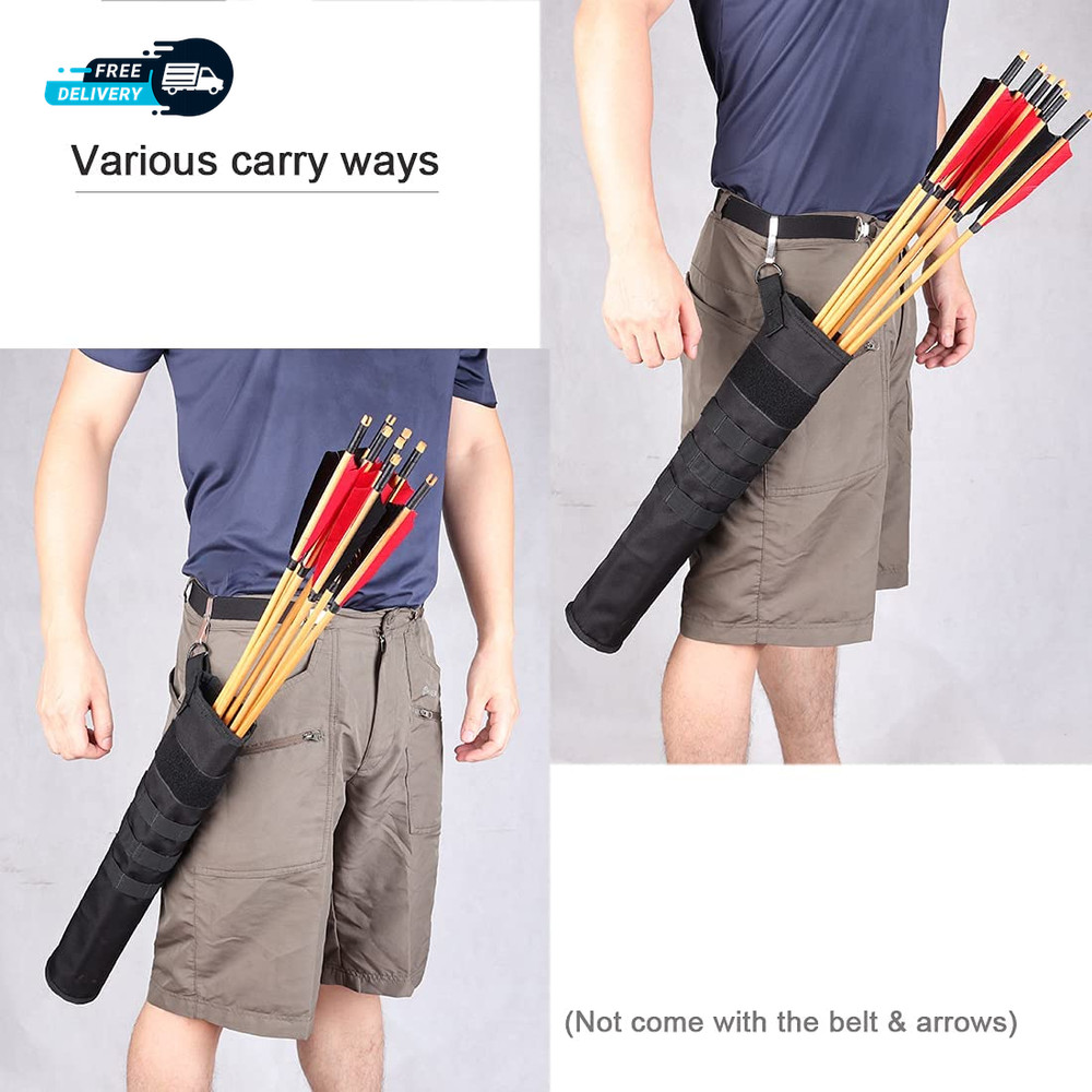 Archery Lightweight Back Arrow Quiver Dual Use Foldable Compact Hip Arrows