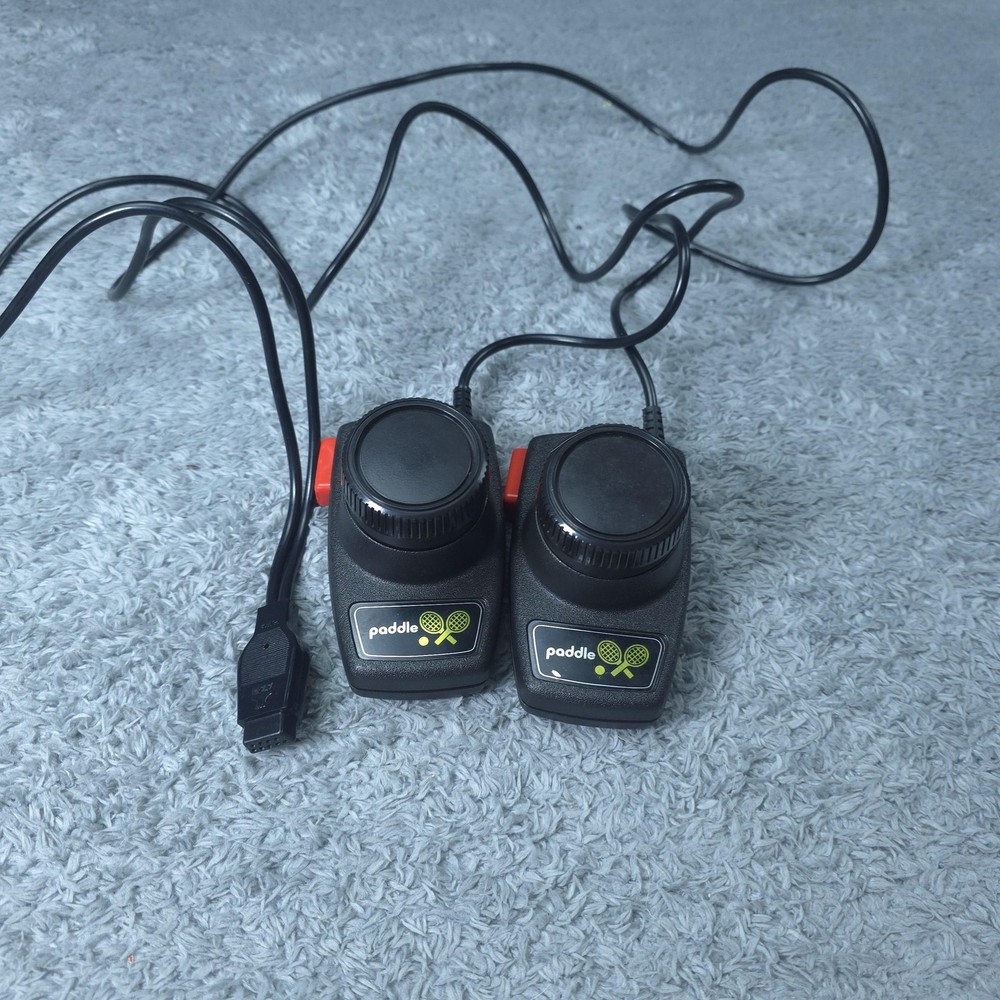 Vintage Atari Paddle Controllers OEM Pair For 2600 7800 Game Console Tested