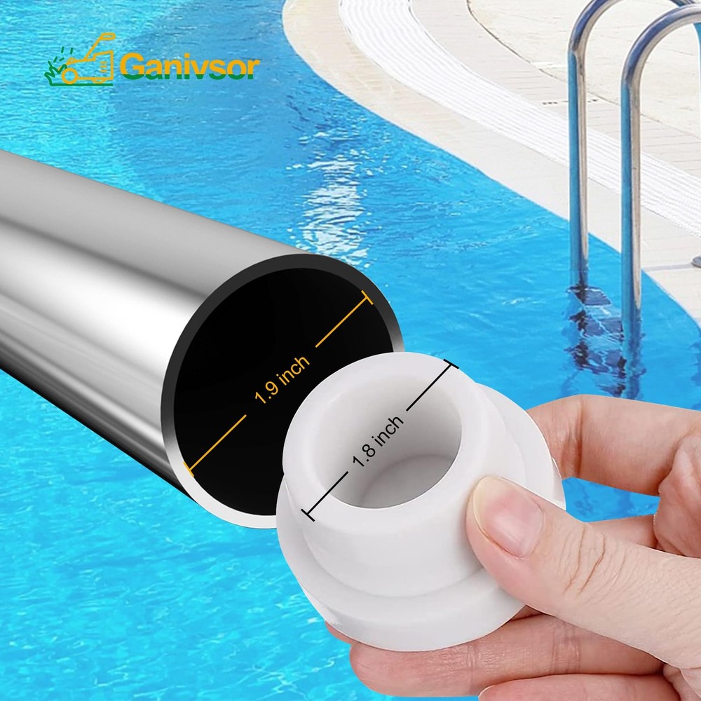 4/Pack Pool Ladder Bumpers White for Inground Pool - Replace Pool Ladder Rubb...