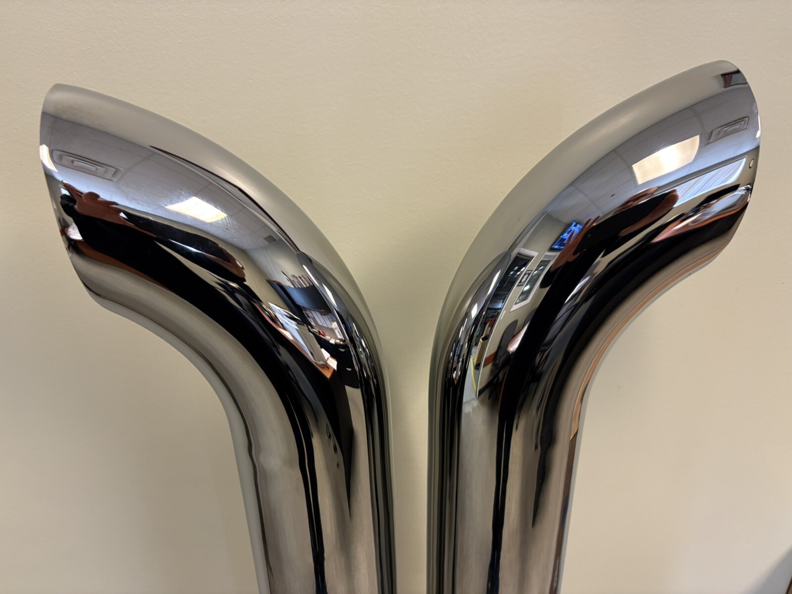 Chrome Stacks 4 Inch Curved Pipe 4"X70” Chrome Exhaust (Pair) Free Shipping!!