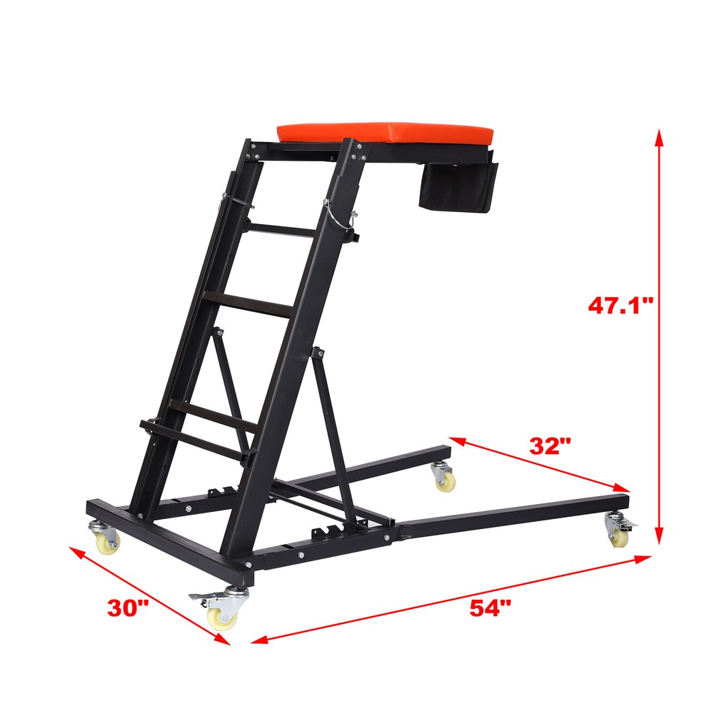 Rolling Engine Top Creeper Foldable Creeper Adjustable Height with Padded Deck