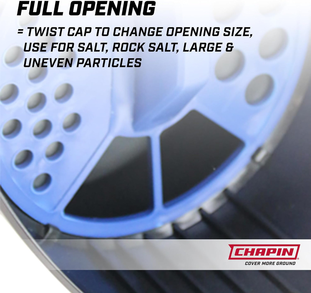 , Shaker Spreader for Turf Salt, Load Capacity 4 Lb, Max. Spread Width 3 Ft, Mod