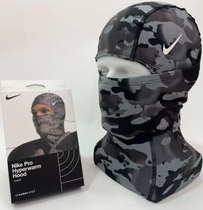 Nike Pro Hyperwarm Ski Mask Hood Therma-Fit - Grey Camo -US Stock