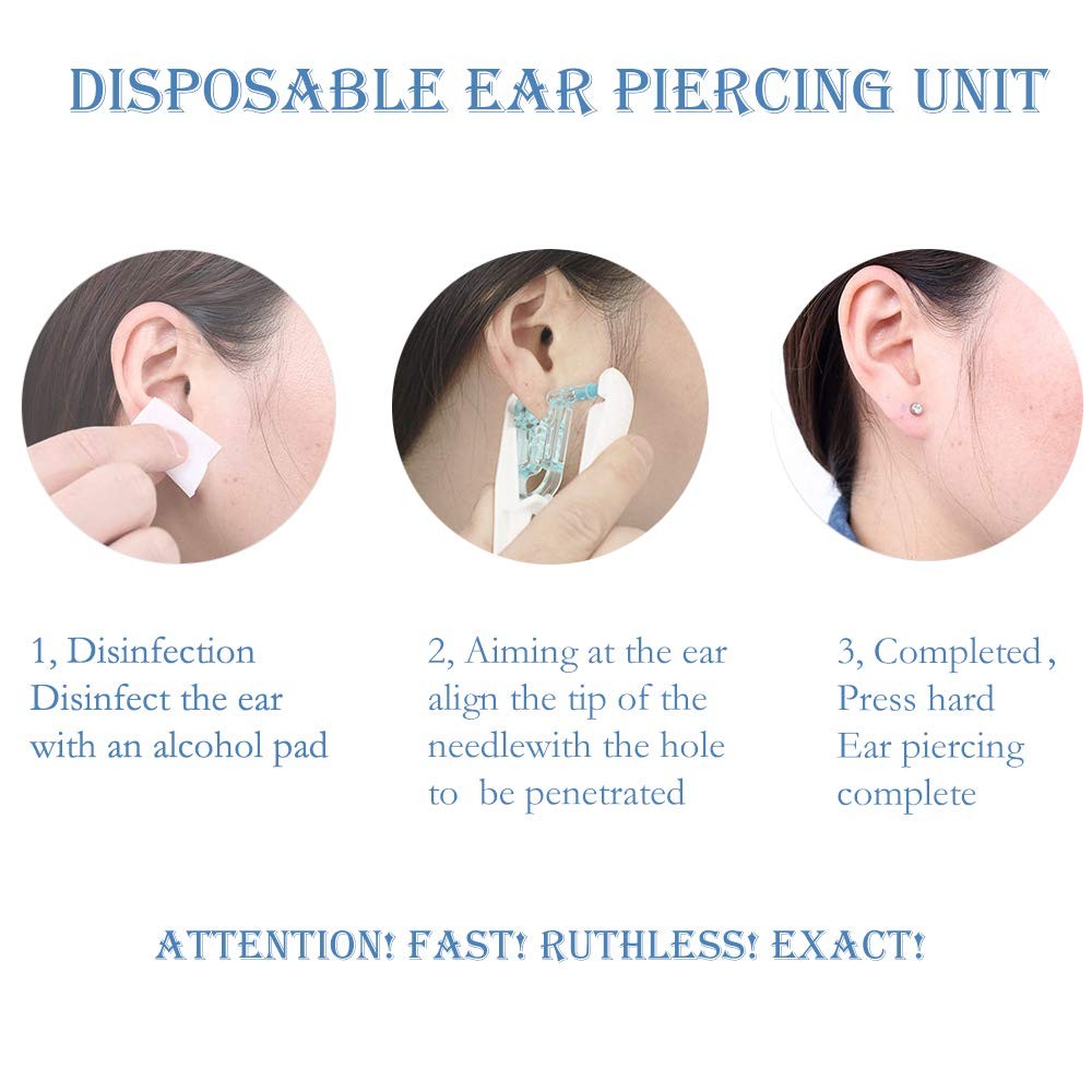 Ear Piercing Gun Kits, 8 Pcs Earring Unit Kit with Stud 4.0mm