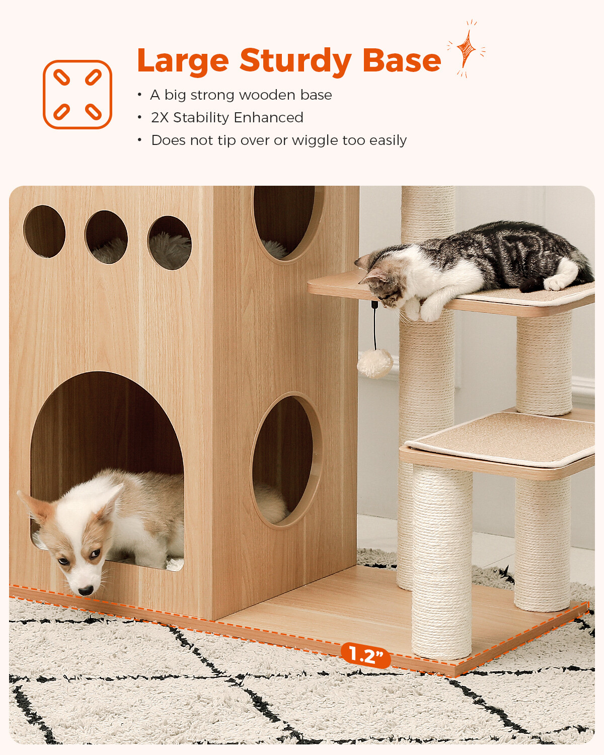 PAWZ Road Cat Tree Tower Scratching Post Scratcher Condo House Bed for Large Cat