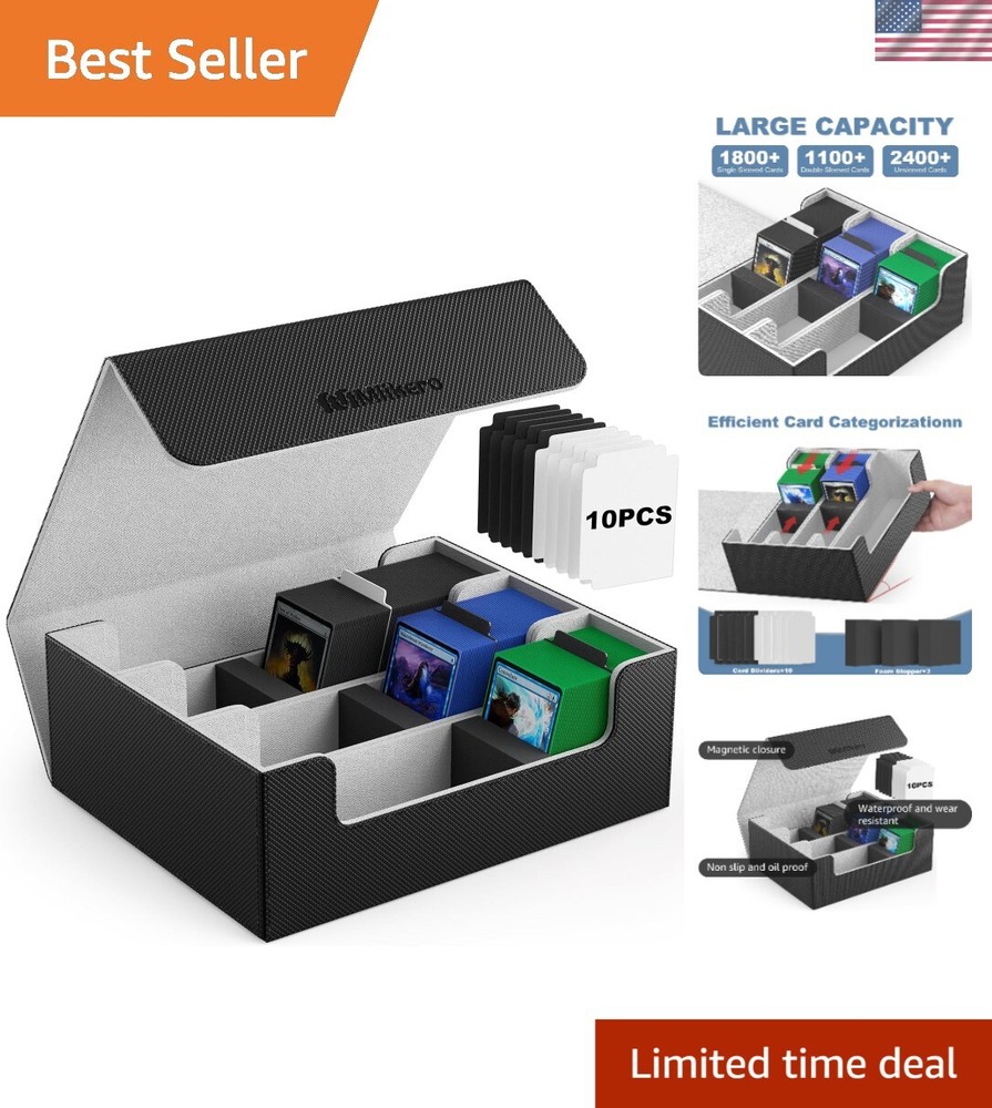 Waterproof Commander Storage Box for 1800+ Cards - Card Protector & Organizer
