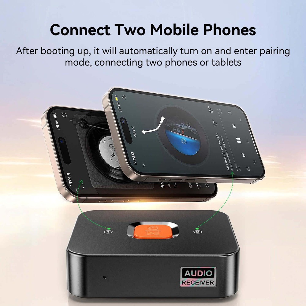 Bluetooth 6.0 Audio Adapter Wireless Receiver for Old Speakers System 3.5mm RCA