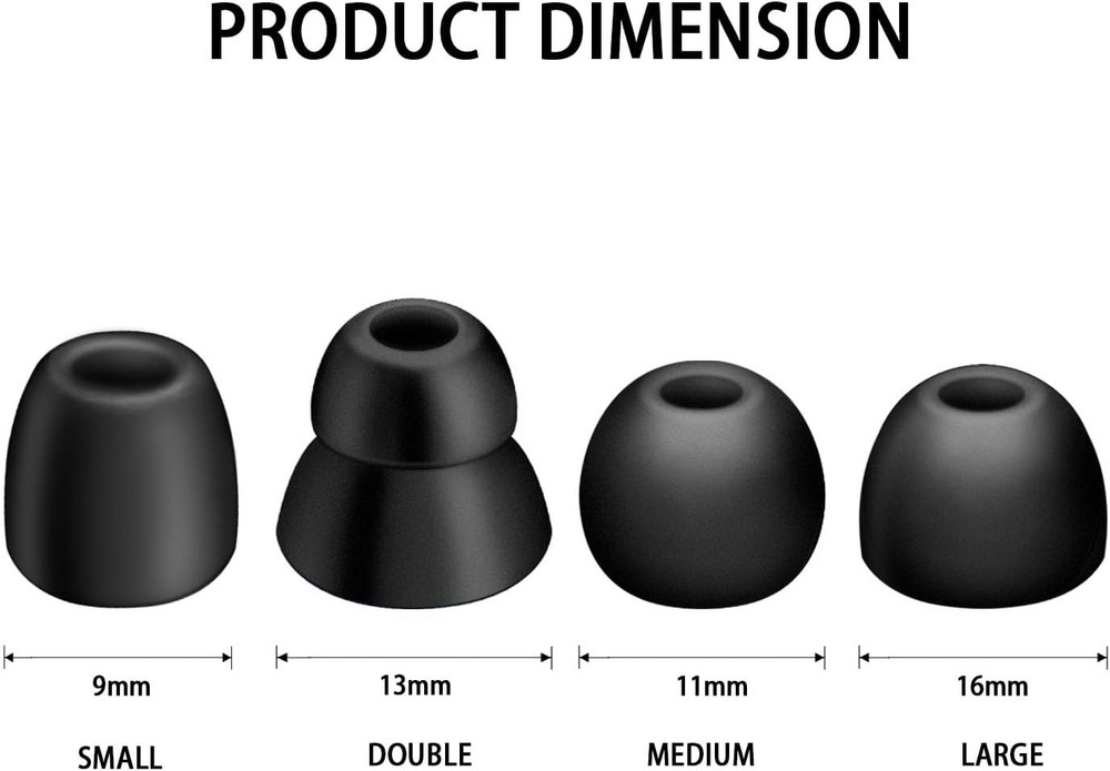 Replacement Eartips Compatible with Powerbeats Pro Wireless Earphone Black