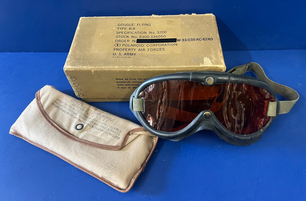 US ARMY AIR FORCES TYPE B-8 FLYING GOGGLES- BOXED