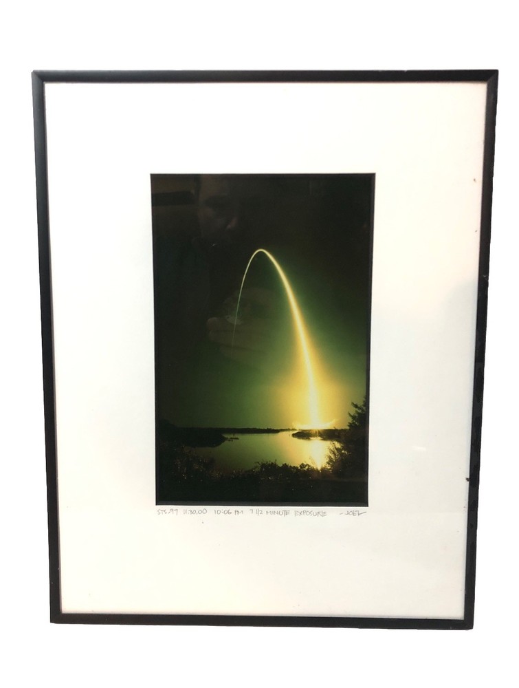 Space Shuttle Launch Timelapse Photography-Framed, Matted, Pencil Signed-14”x11”