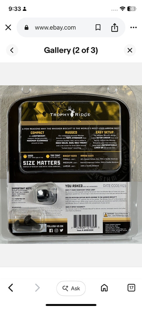 Trophy Ridge Quick Shot Arrow Rest