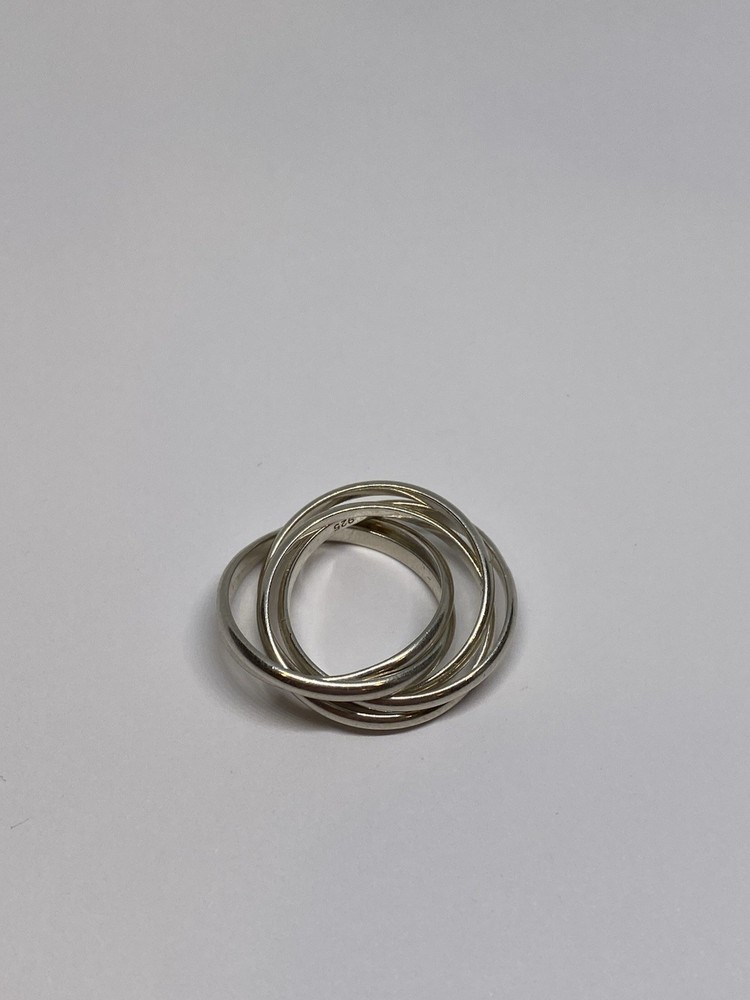 SIZE 4 STERLING SILVER 2g 925 MULTI STEP RING FINE JEWELRY