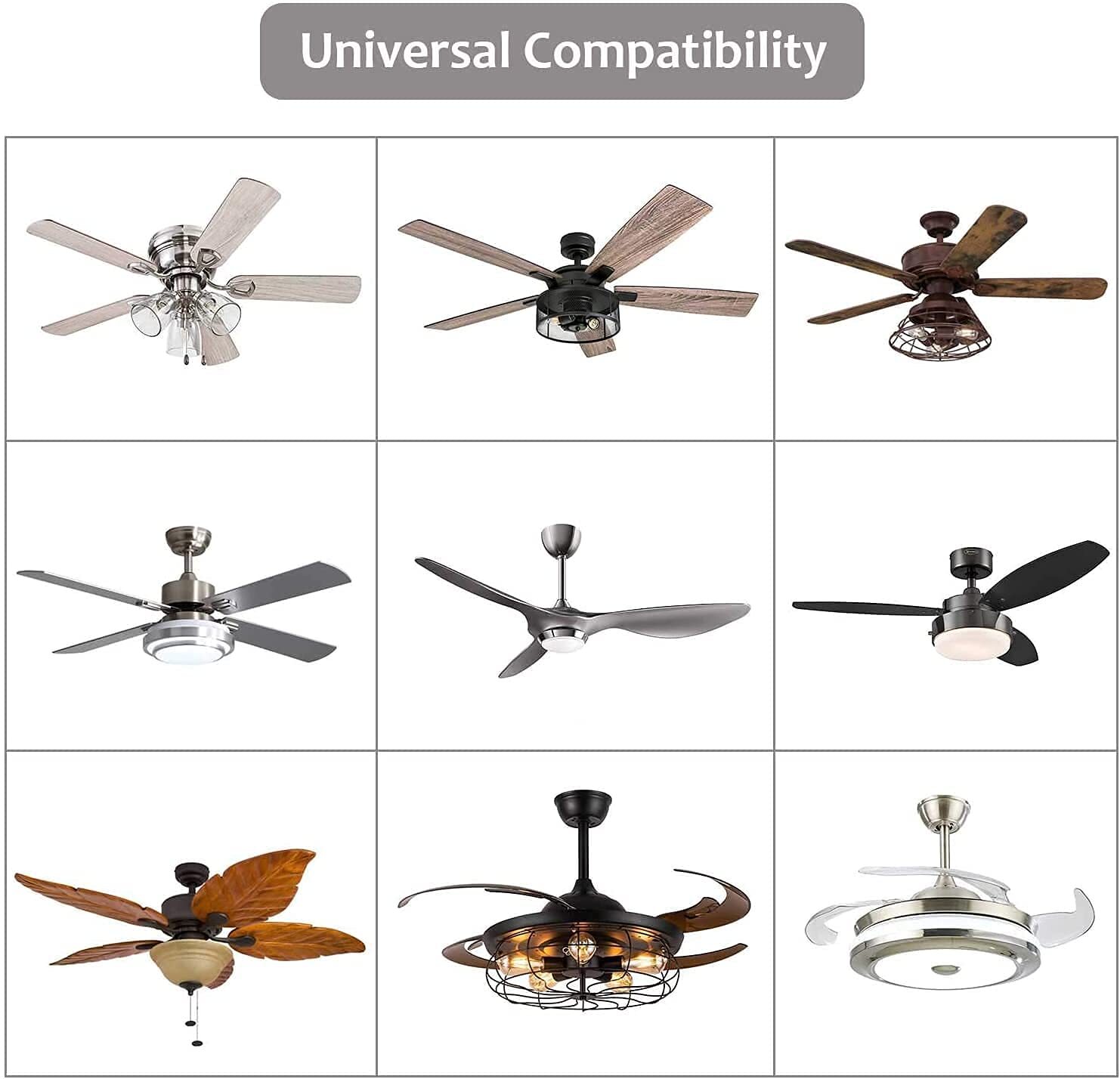 Universal Wireless Remote Control and Receiver Kits for Ceiling Fan Lamp Home