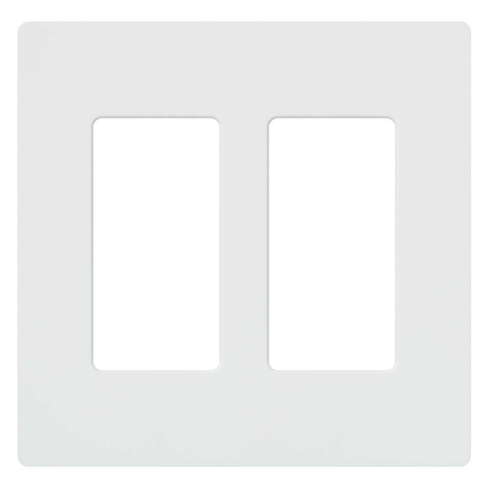 Lutron CW-2-WH Claro 2-Gang Wall Plate, White, 1-Pack
