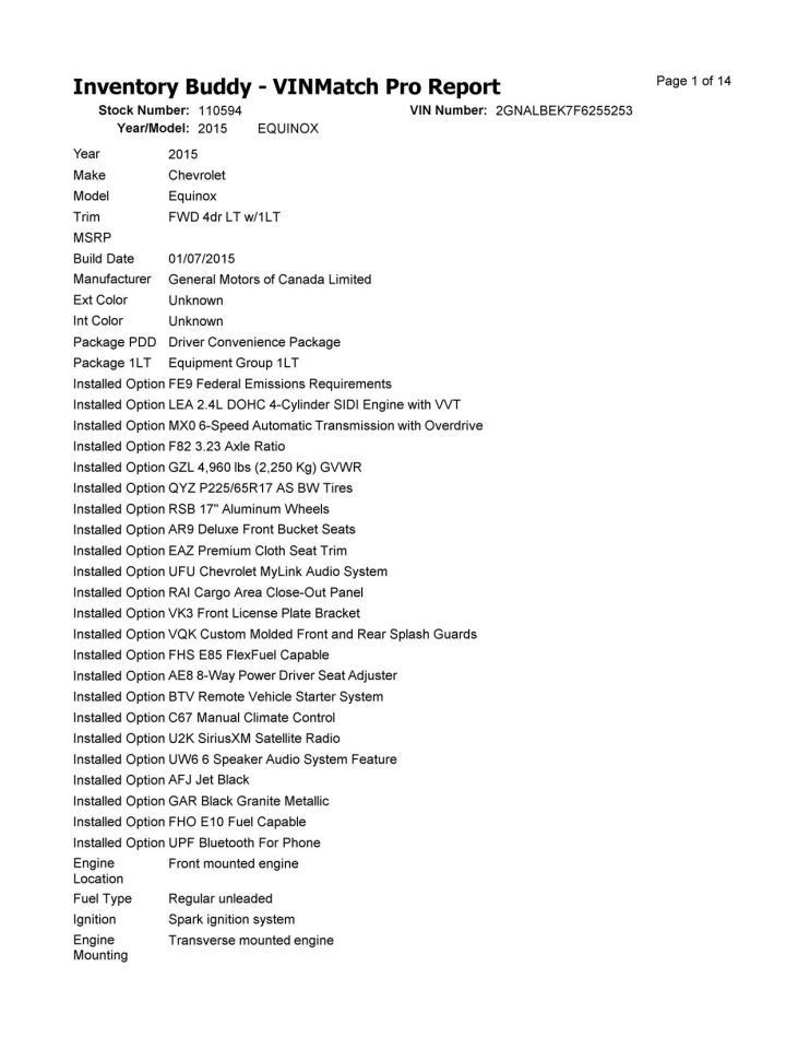 Dash Panel Fits 10-17 EQUINOX 10323842
