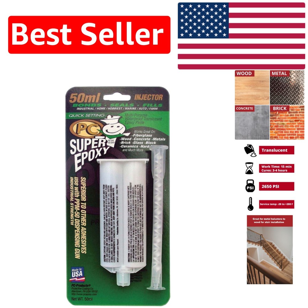 50ml PC-Super Epoxy - Translucent, Fast-Curing Two-Part Paste for All Materials