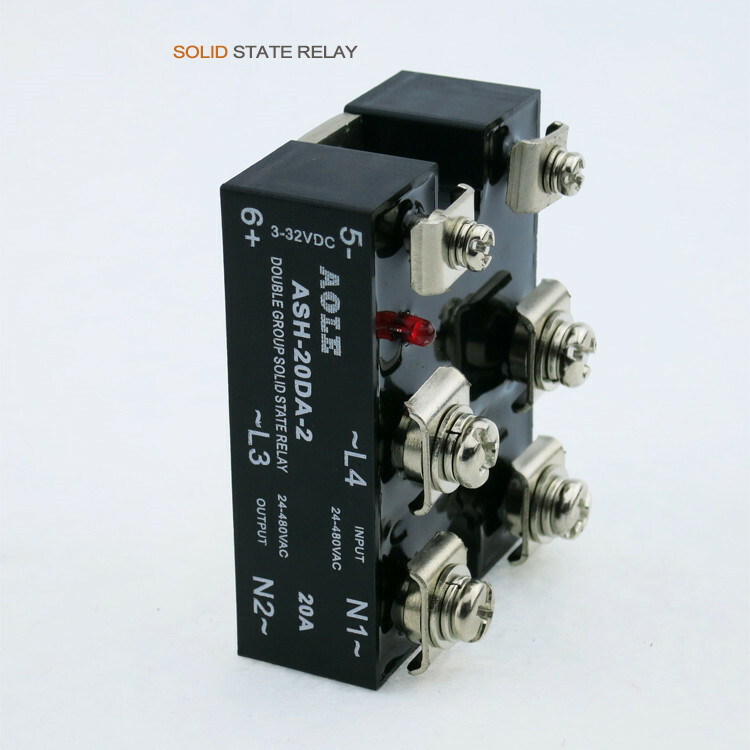 Normally open 20A two-phase solid state relay ASH-20DA-2 D4820 DC-AC