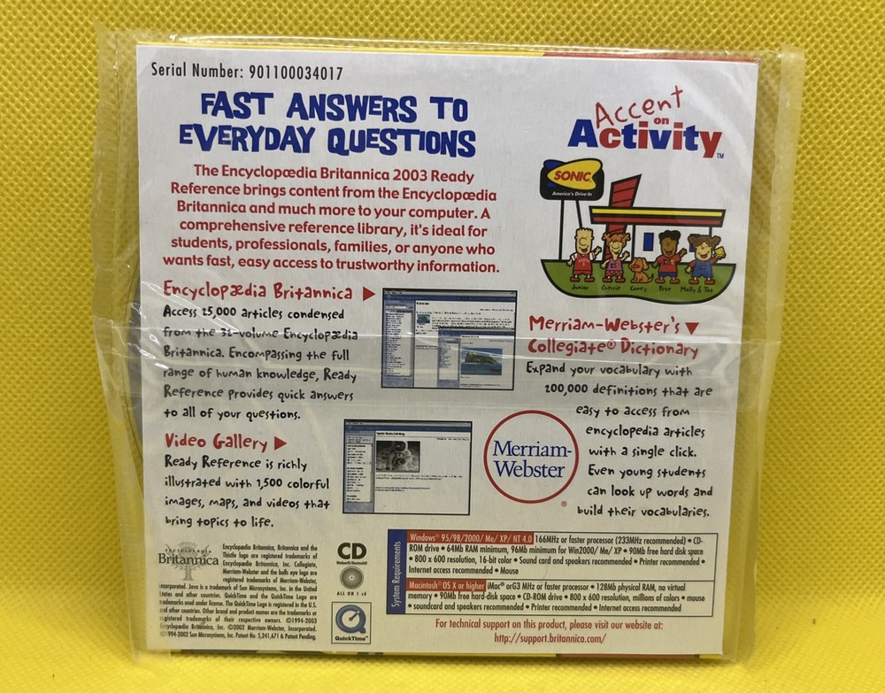 📦 Encyclopedia Britannica 2003: Ready Reference Answers Questions (PC CD-ROM)