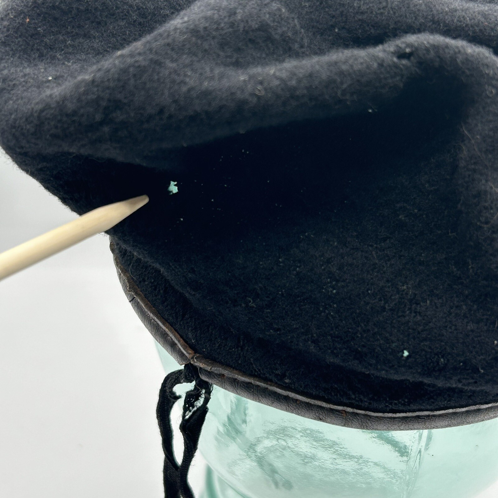 Vintage Army Ranger Beret Black Wool Normandy Basque ARVN Pin