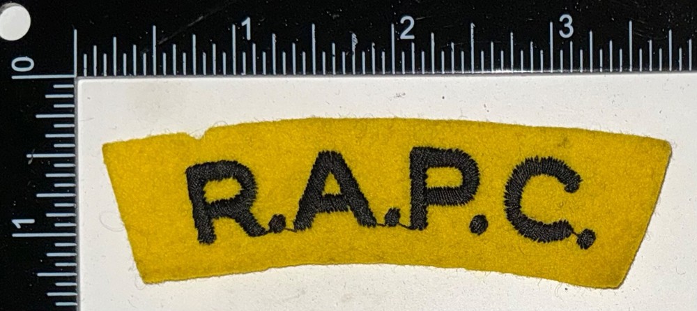 WWII British Army Royal Army Pay Corps Patch Formation Title Flash
