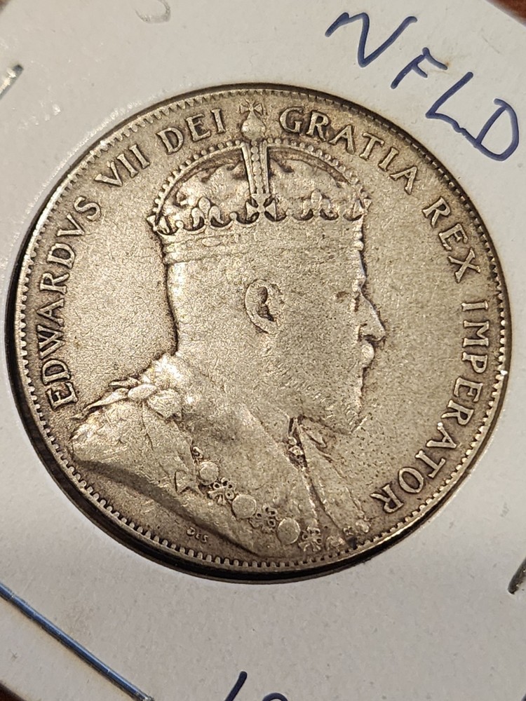 1909 Newfoundland 50 Cents Silver Coin