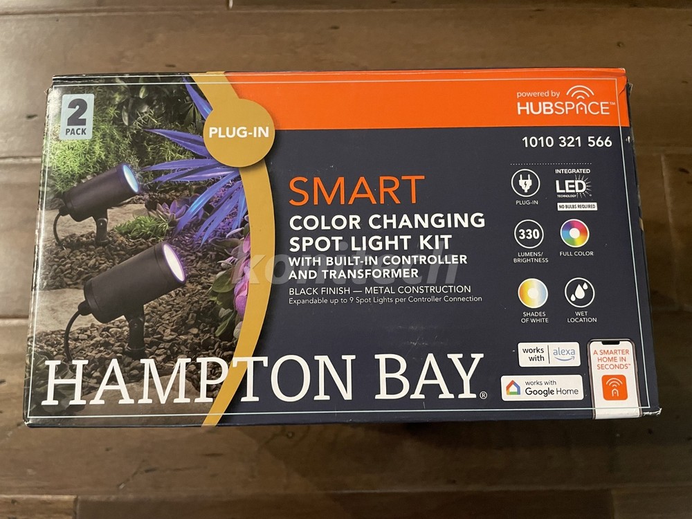 Hampton Bay Smart Color Changing Spot Light Kit Controller Transformer 2 pack