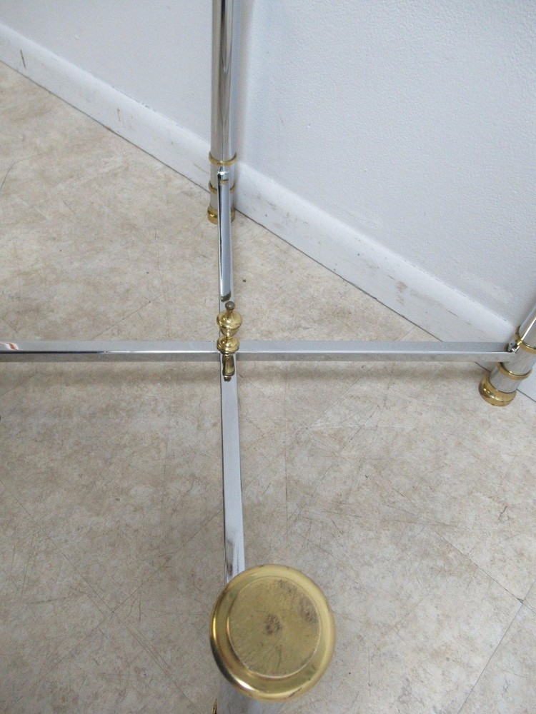 Vintage French Regency Chrome Brass Coffee Table Base