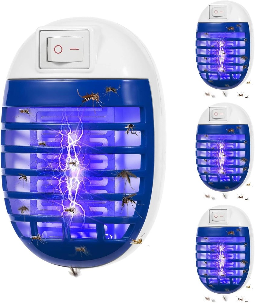 Indoor UV Lamp Mosquito Fly Trap with 2 Box Packed Insertable Insecticides