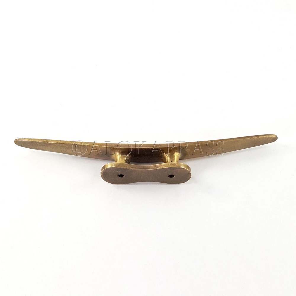 solid brass large Hand Cast 8" inch Cleat Tie Down Rope Solid Heavy Hook boat