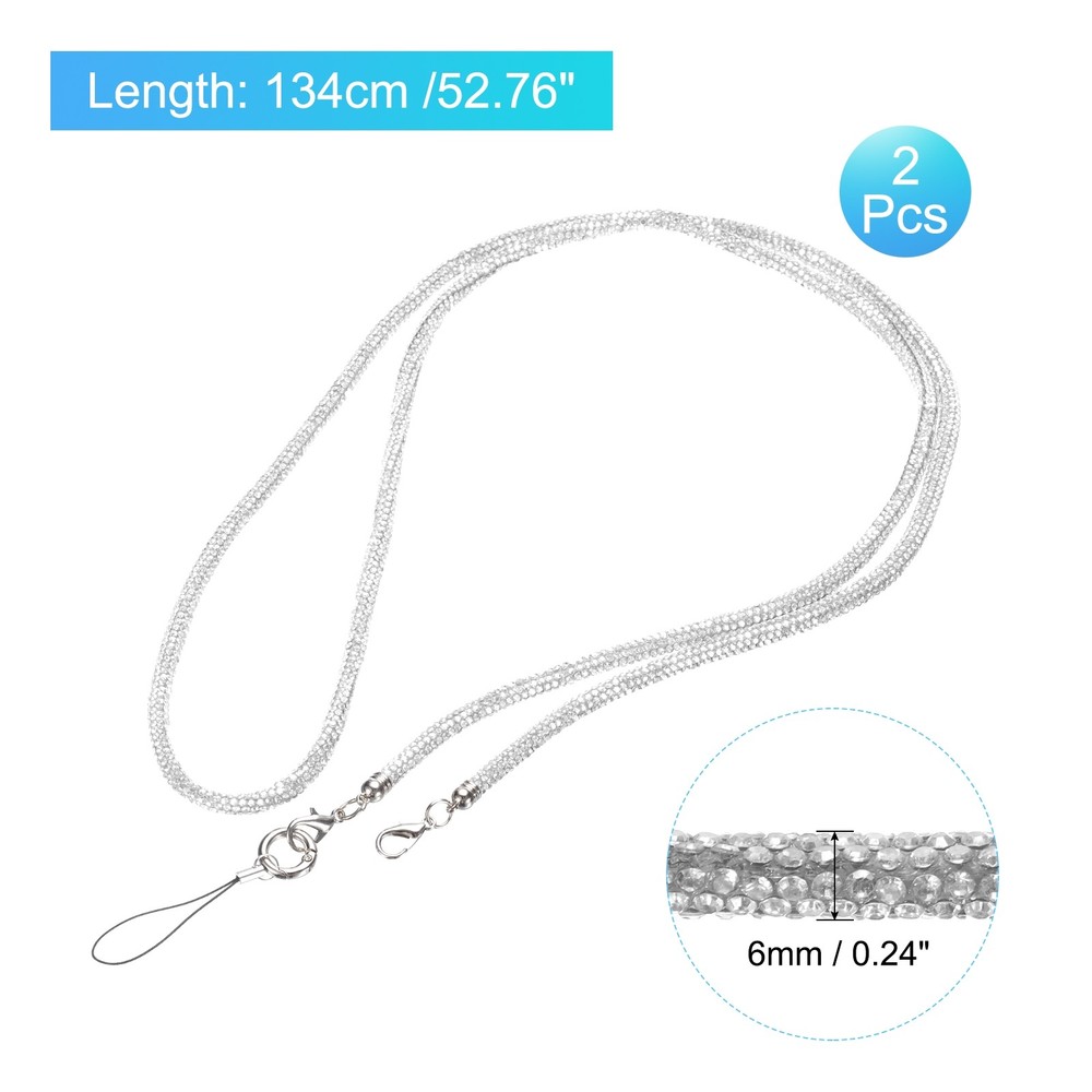 2 Pcs Replacement Purse Straps, Crystal Bag Handle Sparkly Replacement, Silver