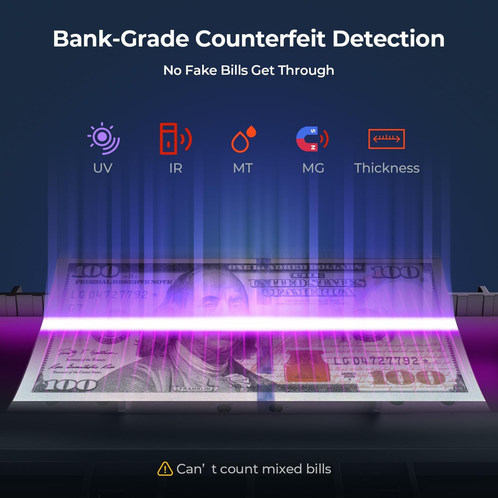 IMC51 Money Counter Machine Count Value, Add+Batch/Add+ Value Mode Bill Counter,