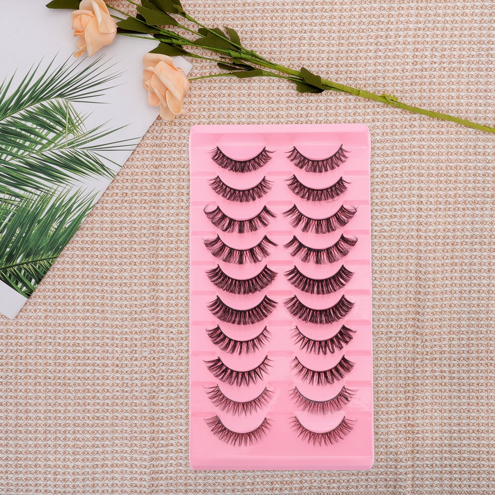 DH06-H5 False Eyelashes for Makeup Black 10 Pair