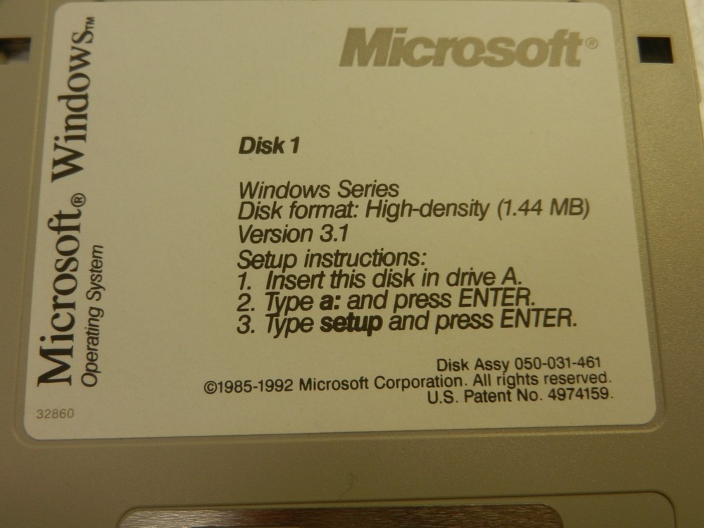 Microsoft Windows 3.1 Operating System 3.5" Floppy Disks 6 Floppies