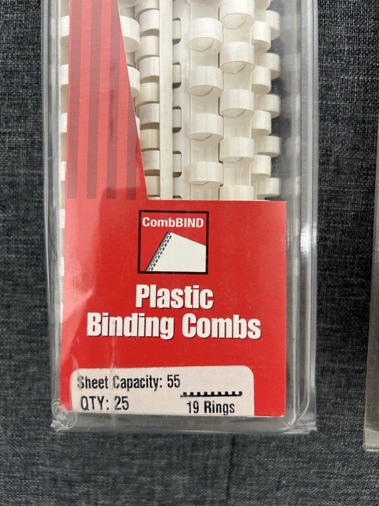 Ibico Plastic Binding Combs White - Pack of 25 Binding Combs