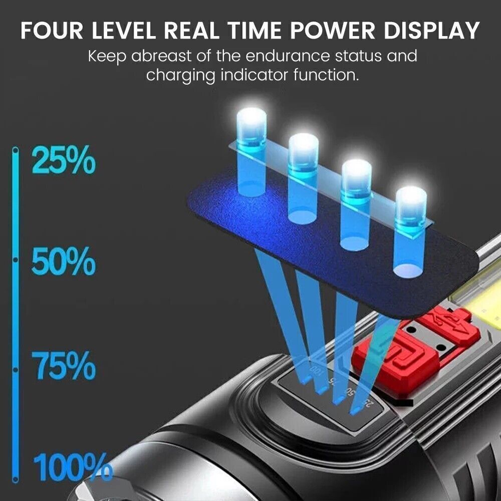 High Powered 990000000Lumen LED Flashlight Super Bright Rechargeable Torch Lamp