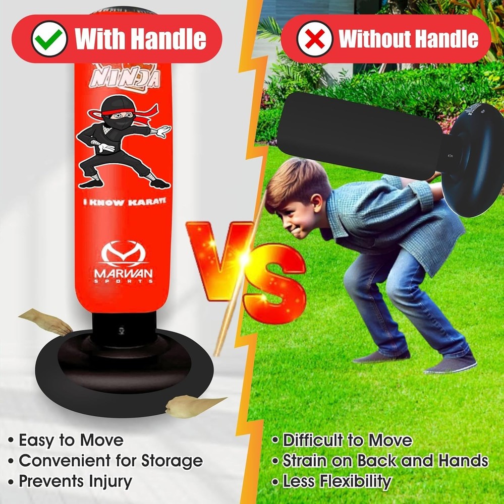 Kids Ninja Inflatable Punching Bag Set