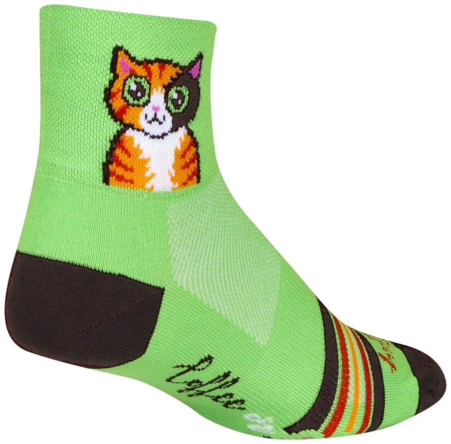 SockGuy Classic Cat Buzz Socks - 3", Small/Medium