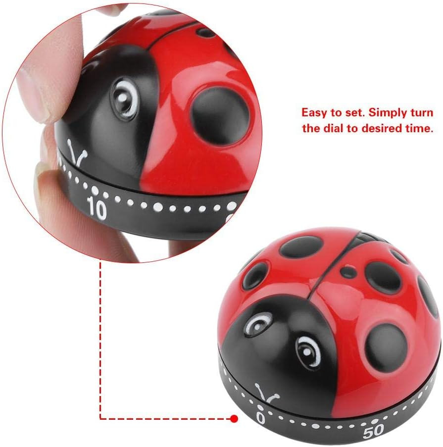 Cute Shape Kitchen Timer 60 Minutes Timer with Loud Ring Mechanical Wind-Up Time