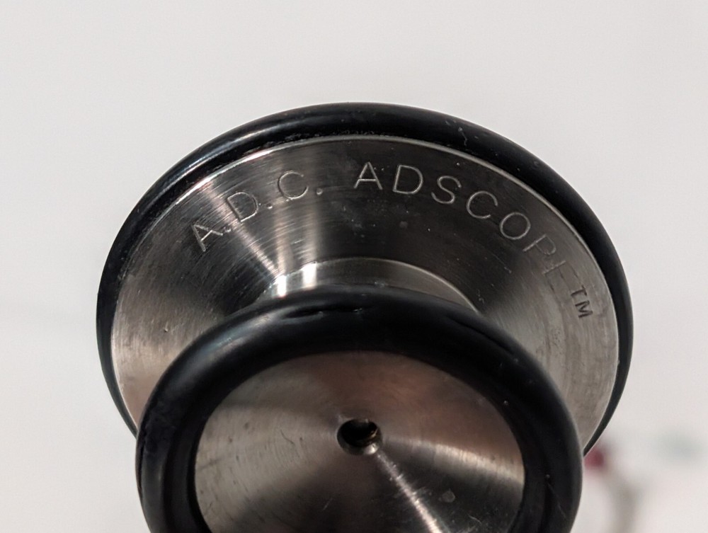 (3) ADC Adscope and unbranded Stethoscopes, Assorted Colors Red Black Grey