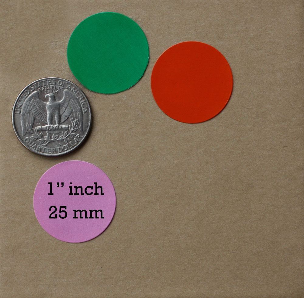 Rounded Stickers 25mm for Color Coding 1" Inch Permanent Adhesive Dots 576 Pack