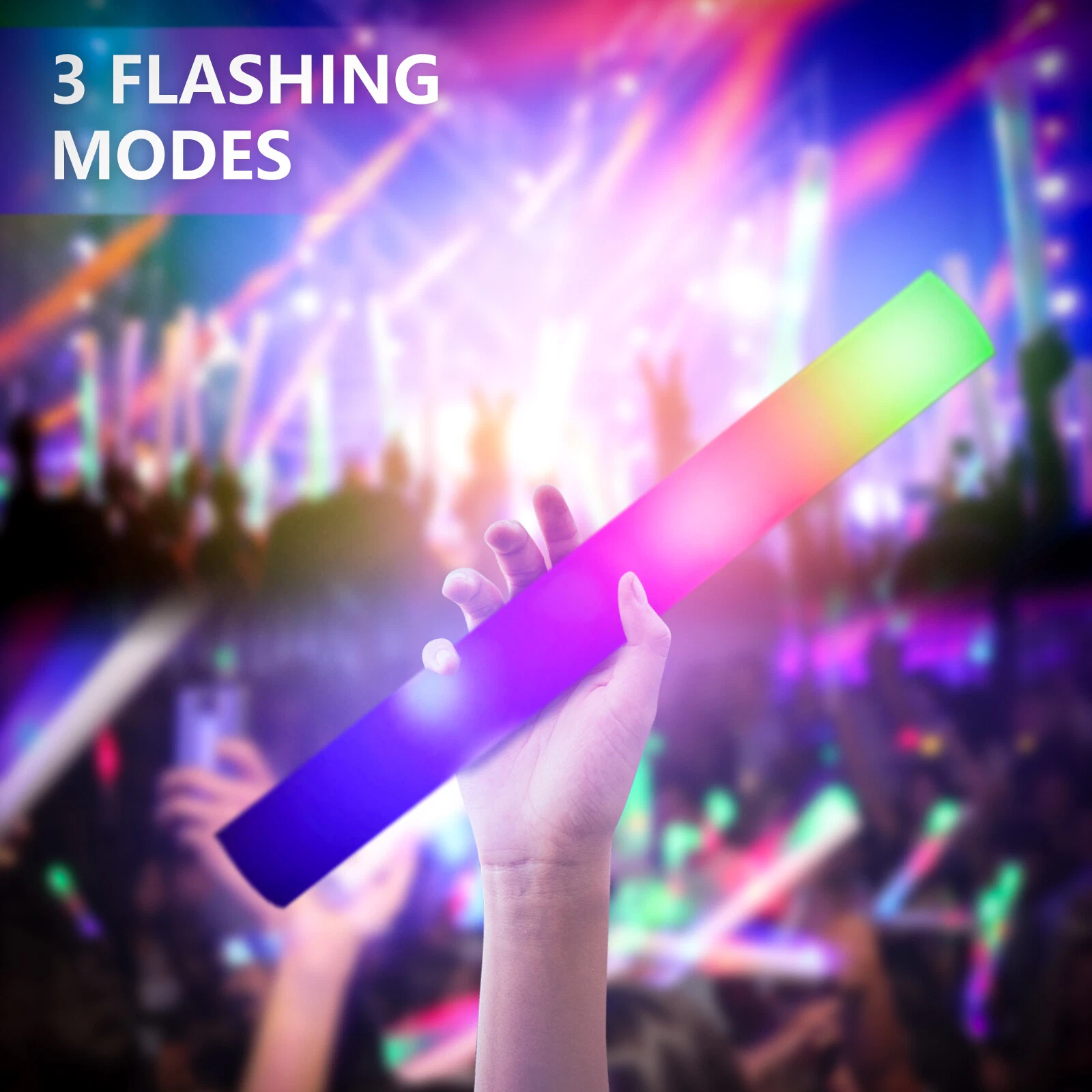 100-500 PCS Light Up Foam Sticks Wand Rally Batons DJ Flashing Glow Stick Party